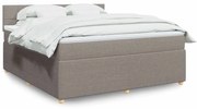 vidaXL Cama com molas/colchão 180x200 cm tecido castanho-acinzentado