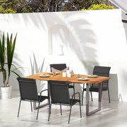 vidaXL Cadeiras de jardim 4 pcs aço e textilene preto