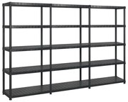 vidaXL Unidade com 5 prateleiras 274,5x45,7x185 cm plástico preto