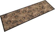 vidaXL Tapete cozinha lavável 45x150 cm veludo padrão morning castanho