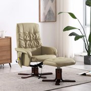 vidaXL Cadeira massagens recl. + apoio pés couro artificial cappuccino