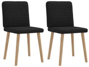 vidaXL Cadeiras de jantar 2 pcs tecido preto