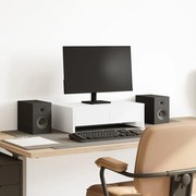 vidaXL Suporte para monitor com gavetas derivados de madeira branco