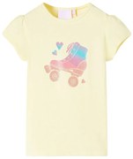 T-shirt de criança amarelo-suave 128