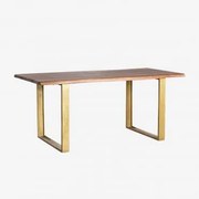 Mesa De Jantar Retangular 180x95 Cm Em Madeira De Acácia Assier Castanho Acácia - Sklum