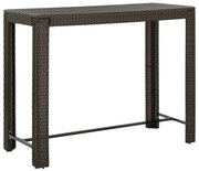 vidaXL Mesa de bar para jardim 140,5x60,5x110,5 cm vime PE castanho