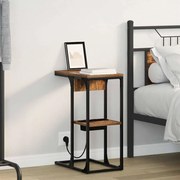 vidaXL Mesa-de-cabeceira Carvalho fumê 41.5 x 26 x 60.5 cm
