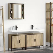 Conjunto de Móveis para Casa de Banho 3 Peças Madeira Sonoma Engenheir