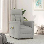 vidaXL Poltrona massagens reclinável camurça artificial cinzento-claro