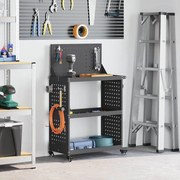 vidaXL Carro de Ferramentas Preto 65 x 35 x 111 cm Aço laminado a frio