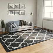 vidaXL Tapete lavável antiderrapante 190x300 cm preto e branco