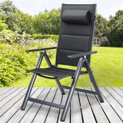 Conjunto de 2 Cadeiras de jardim Bern Premium estofada antracite