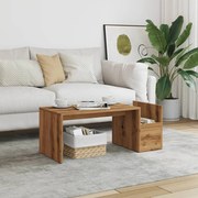 vidaXL Mesa de centro 90x45x35 cm derivados madeira carvalho artisiano