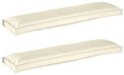 vidaXL Conjunto de Almofadas para Palete 2 pcs Creme 150 x 40 x 8 cm