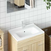 vidaXL Lavatório casa de banho retangular 71x48x19,5cm cerâmica branco