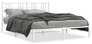 vidaXL Estrutura de cama com cabeceira 150x200 cm metal branco