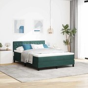 vidaXL Cama Box com colchão Verde Escuro 140 x 190 cm Veludo