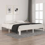 vidaXL Estrutura de cama super king pinho maciço 180x200 cm branco
