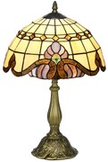 HOMCOM Candeeiro Mesa Vitrais Coloridos Design Elegante Vidro Dormitório Escritório Ø30x48 cm Multicor Estilo Único | Aosom Portugal