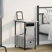 vidaXL Armário de Cabeceira com gaveta Cinza Sonoma 60 x 30 x 61 cm