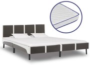 Cama com colchão espuma de memória 180x200 cm couro artificial