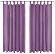 vidaXL Cortinas de cetim com presilhas 2 pcs 140x225 cm lilás