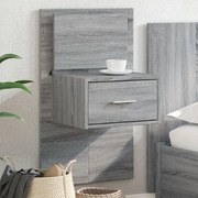 vidaXL Mesa de cabeceira de parede com luzes LED cinzento sonoma
