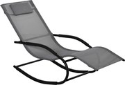 Outsunny Espreguiçadeira de Balanço Zero Gravity Ergonômica em Metal e Texteline 63x160x88 cm | Aosom Portugal
