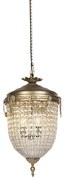 Candeeiro de suspensão Art Déco cristal 40cm dourado - Cesar Art Deco,Clássico / Antigo