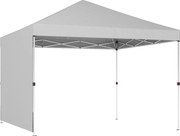 Outsunny Tenda Dobrável 3x3 m Pop-up com Parede Lateral Proteção UPF50+ Empurre Central Altura Ajustável Branco | Aosom Portugal