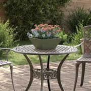vidaXL Plantador Bowl Jardim Verde-Azeitona 35x35x15 cm em Aço