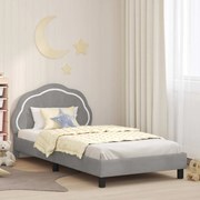 vidaXL Estrutura de Cama Infantil com Cabeceira Cinzento-claro