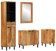 vidaXL Conjunto de Móveis para Banheiro com gaveta 4 pcs Castanho