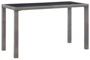 Mesa de jardim 123x60x74 cm vime PE antracite