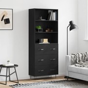 vidaXL Armário alto 69,5x34x180 cm derivados de madeira preto