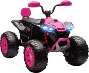 AIYAPLAY Quadricilo Elétrico para Crianças 24V com 2 Lugares 2 Motores Velocidade até 6,5 km/h Faróis Buzina Música e USB 109x68,5x76 cm Rosa | Aosom Portugal