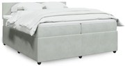 vidaXL Cama com molas/colchão 200x200 cm veludo cinzento-claro