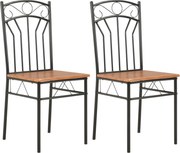 vidaXL Cadeiras de jantar 2 pcs MDF castanho