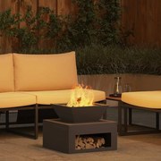 vidaXL Fire Pit Preto 50 x 50 x 40 cm Aço