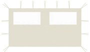 vidaXL Paredes laterais para gazebo com janelas 4x2 cor creme