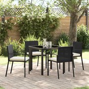 vidaXL Conjunto de Jardim 5 Peças - Poliratan Preto