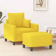 vidaXL Poltrona com apoio de pés 60 cm tecido amarelo-claro
