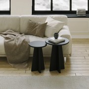 Conjunto de Mesas de Café Mushroom – Preto – 40x50x40 cm / 30x45x30 cm