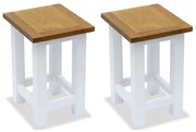 vidaXL Mesas de apoio 2 pcs 27x24x37 cm madeira de carvalho maciça