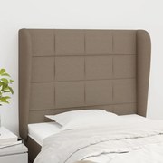 vidaXL Cabeceira cama c/ abas tecido 83x23x118/128cm cinza-acastanhado