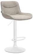 Banco alto em tecido com estrutura branca 85-106 x 49 x 51 cm castanho acinzentado
