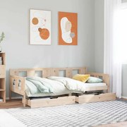 vidaXL Sofá-cama com gavetas 80x200 cm madeira de pinho maciça