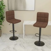 vidaXL Bancos de bar 2 pcs tecido castanho