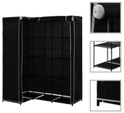 Roupeiro de canto 130x87x169 cm preto