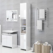 vidaXL Armário casa de banho derivados de madeira branco brilhante